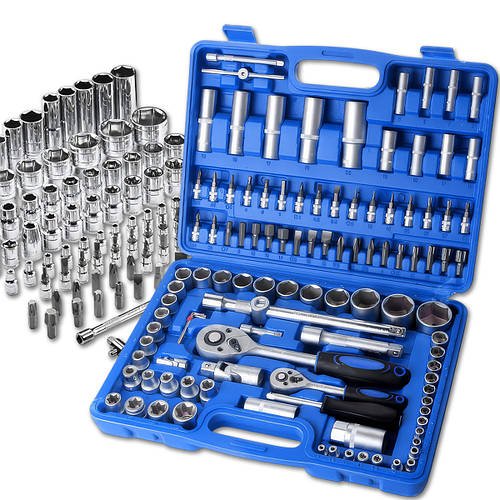 Великий набір інструментів на 108 предметів з тріскачкою у пластиковому кейсі