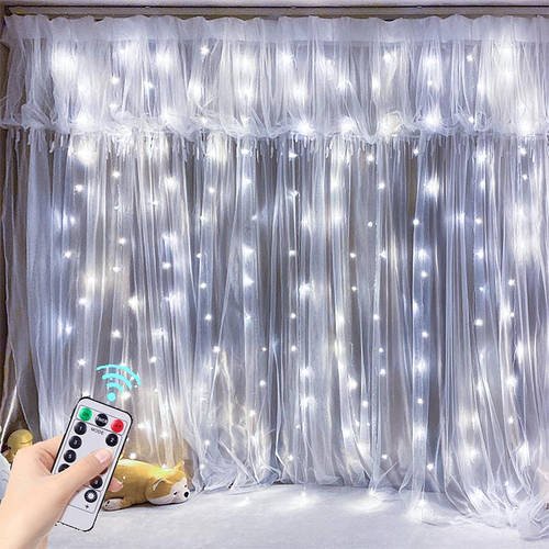 Гірлянда штора 2х2 м USB пульт ДУ 8 функцій 8 ліній 160 LED CURTAIN-160W-2 Білий Лучшая цена