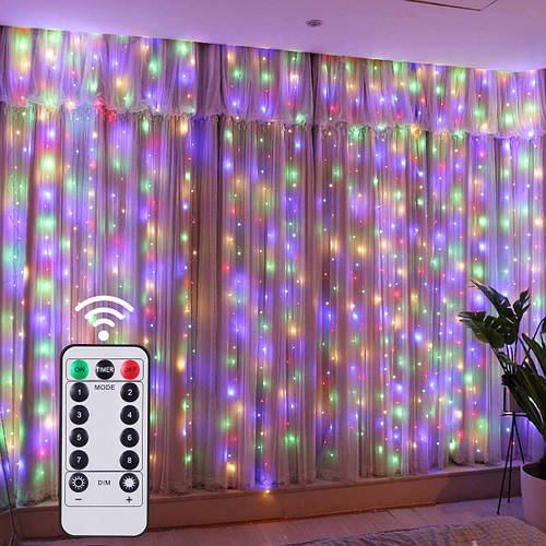Гірлянда штора 2х2 м USB пульт ДУ 8 функцій 8 ліній 160 LED CURTAIN - 160 M2 Мікс Лучшая цена