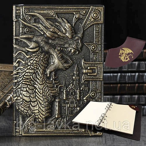 Блокнот персонажа DnD Dungeons & Dragons на кільцях 3D 100 аркушів  Бронзовий