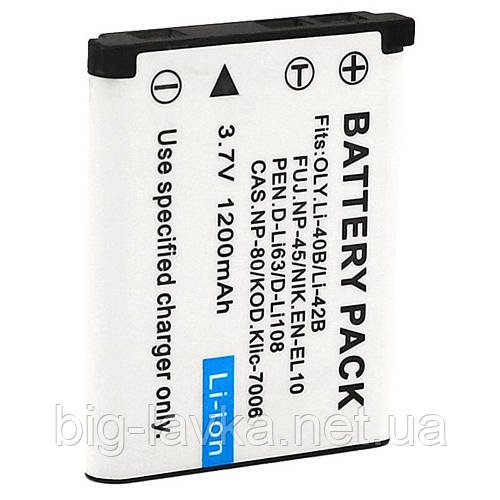 Акумулятор EN-EL10/LI-40B/LI-42B 1200 mAh 3.7V для Olympus/Nikon  Білий