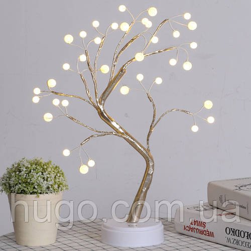 Настільний LED світильник 50см DIY Auelife, Дерево Бонсай, від USB / Світильник на батарейках / Дерево гірлянда