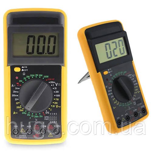 Мультиметр DT-9205А з дисплеєм / Тестер сили струму, напруги, опору / Цифровий мультиметр