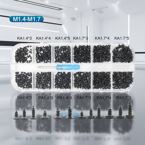 Набір Мінісаморізів 600шт/M1.4;M1.7 MIX з Викруткою SPEC (SP-240521)