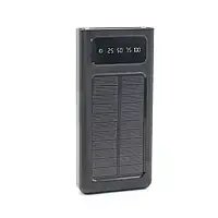 Power Bank 10000mAh від сонячної батареї з дисплеєм, індикатором заряду type-c USB та ліхтариком XGB037 Лучшая цена