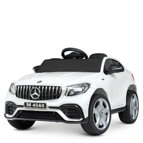 Дитячий електромобіль Mercedes на радіокеруванні із звуковими ефектами Bambi M 4560EBLR-1 Білий