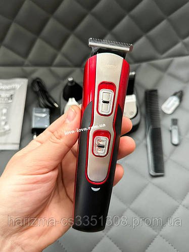 Універсальний набір для стриження волосся Geemy GM-592 акумуляторний тример для бороди та вусів набір 10 в 1