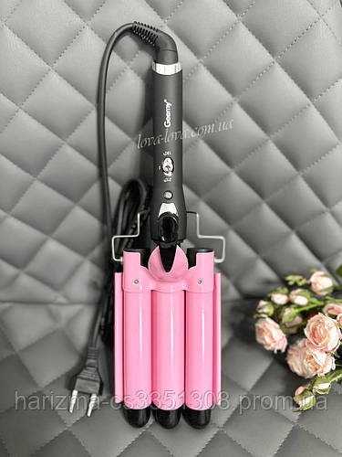 Потрійна плойка для завивання волосся Geemy GM-1956 три хвилі діаметром 25 мм