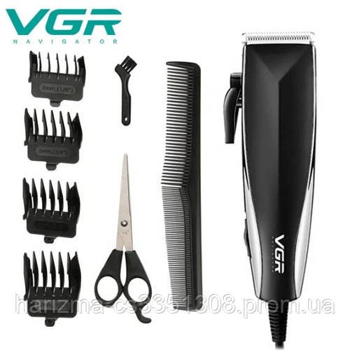Професійна мережева машинка для стриження волосся VGR V-033 зі змінними 4 насадками 3-12 мм