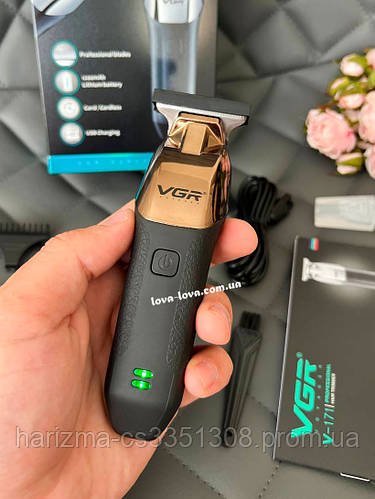 Професійний акумуляторний тример для бороди та вусів VGR V-171 зі змінними насадками (1, 2, 3 мм)