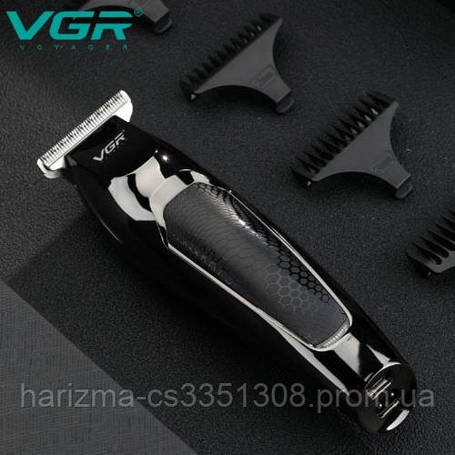 Чоловічий акумуляторний тример для бороди та вусів VGR V-030 зі змінними насадками 1-5 мм