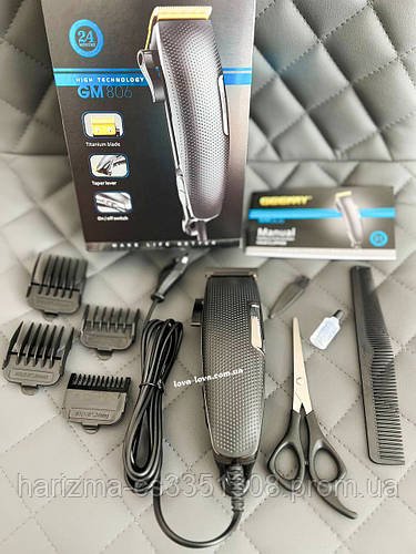 Професійна машинка для стриження волосся Geemy GM-806 з функцією тримера та 4 насадками