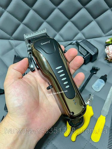 Професійна машинка для стриження собак і котів Geemy GM-6063 набір із 4 насадками, ножицями та пилочкою