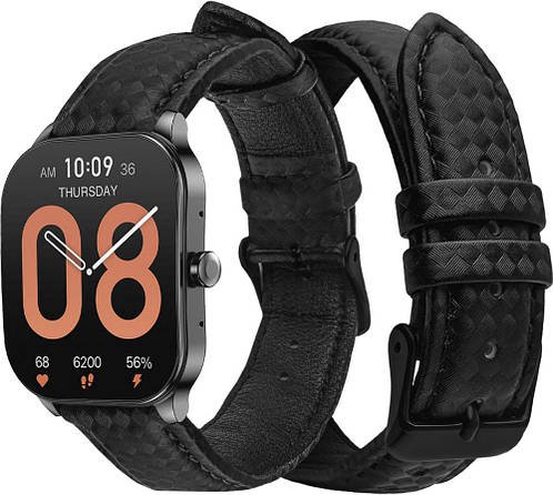 Шкіряний ремінець Carbon для Amazfit Pop 3S / 3R