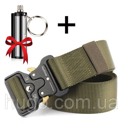 Чоловічий тактичний ремінь Tactical Belt, 140 см + Нескінченний сірник Make Fire