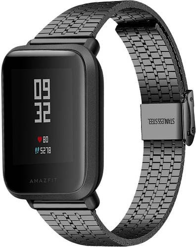 Металевий Браслет Counic для Amazfit Bip Black