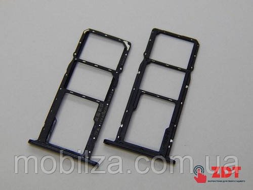 Утримувач (лоток) Сім карти Huawei Y5 2019 Black