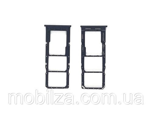 Утримувач (лоток) Сім карти Samsung A02 / A022 Black