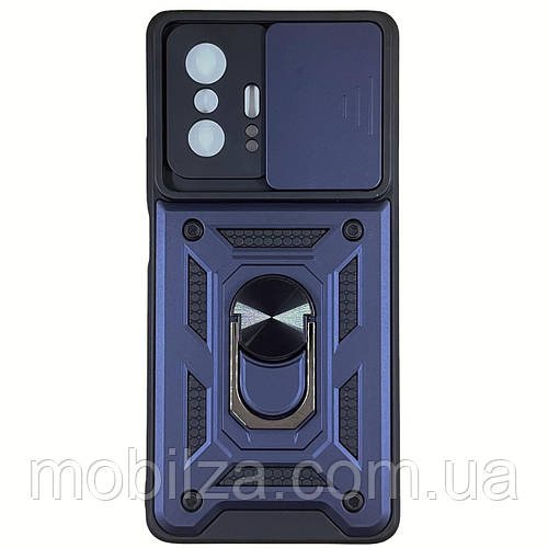(Укр) Протиударний чохол Camshield Serge Ring для Xiaomi 11T / 11T Pro- синій