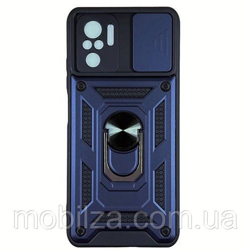 (Укр) Протиударний чохол Camshield Serge Ring для Xiaomi Redmi Note 10 / Note 10S / Poco M5s- синій