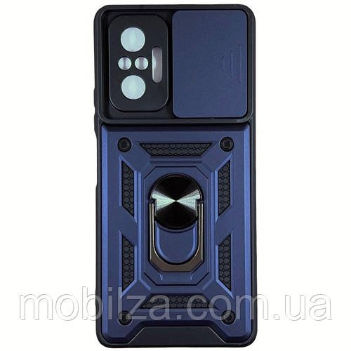 (Укр) Протиударний чохол Camshield Serge Ring для Xiaomi Redmi Note 10 Pro / 10 Pro Max- синій