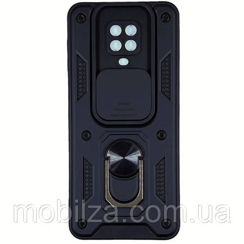 (Укр) Протиударний чохол Camshield Serge Ring для Xiaomi Redmi Note 9s / Note 9 Pro- чорний