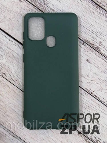 Чохол (з мікрофіброю) Aspor Silicone Full для Samsung A21S/A217- зелений