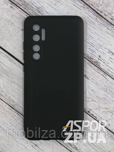 Силіконовий чохол з мікрофіброю Aspor Silicone Full для Xiaomi Mi Note 10 Lite- чорний