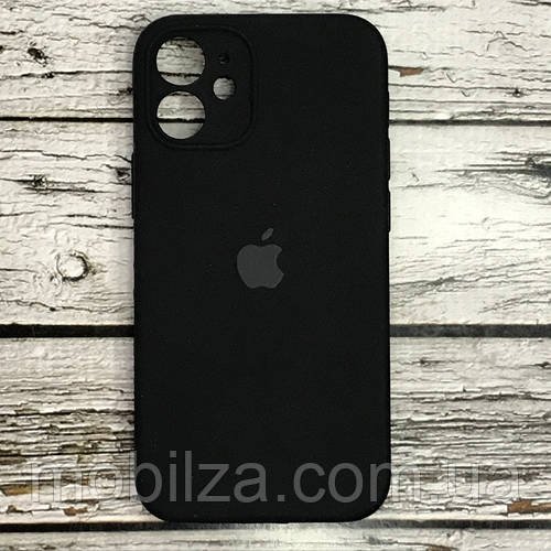 Силіконовий чохол з мікрофіброю Silicon Case Full Camera для iPhone 12 mini (5.4)- чорний