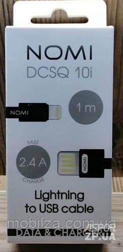 (ZP) USB кабель Nomi DCSQ 10i Lightning (1м)- чорний