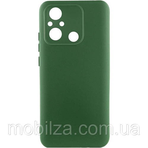 (Укр)  Силіконовий чохол з мікрофіброю Silicone Cover Lakshmi Full Camera для Xiaomi Redmi 12C- темно-зелений