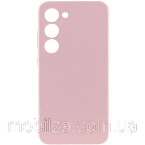 (Укр) Чохол (з мікрофіброю) Silicone Cover Lakshmi Full Camera для Samsung S23- рожевий пісок