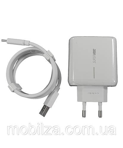 Мережевий зарядний пристрій Oppo (VCA7GACH) 65W + USB кабель Type-C- білий