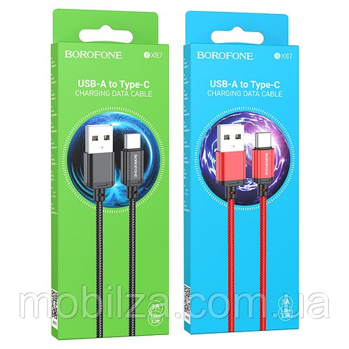 USB кабель Borofone BX87 Type-C 3A (1m)- червоний