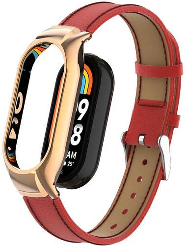 Шкіряний Браслет Uniset для Mi Band 4 Red