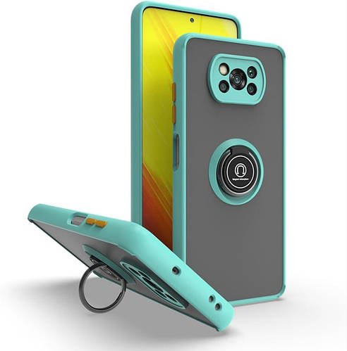 Захисний чохол MatteLuxe Xiaomi Poco X3 (з кільцем) Light Blue