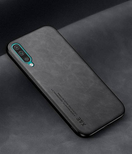 Шкіряний чохол XnE Samsung Galaxy A50 A505 з металевою вставкою Black
