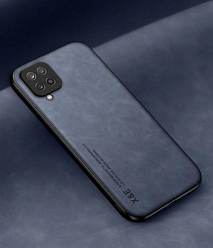 Шкіряний чохол XnE Samsung Galaxy M12 M127 з металевою вставкою Blue
