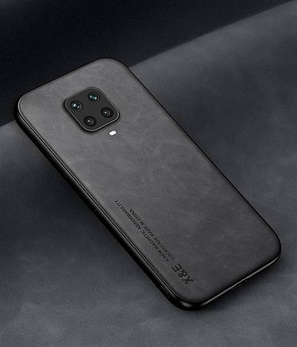 Шкіряний чохол XnE Xiaomi Redmi Note 9 Pro з металевою вставкою Black
