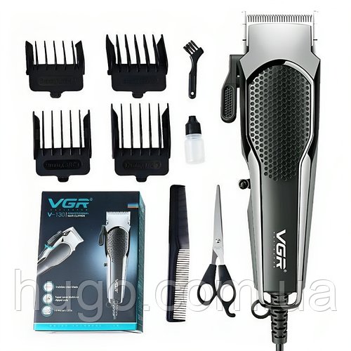 Машинка для стрижки волосся від мережі, VGR V130 / Тример для стрижки зі змінними насадками