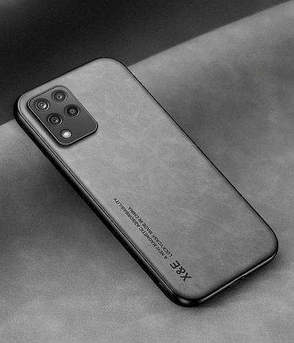 Шкіряний чохол XnE Samsung Galaxy M33 5G M336 з металевою вставкою Grey