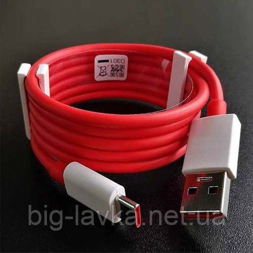 Зарядний кабель 65 Вт Oneplus USB type A - type C  червоний