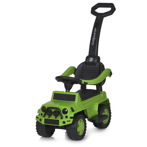 Дитяча каталка-толокар Джип з батьківською ручкою та музикою Bambi M 4128L-5 Зелений