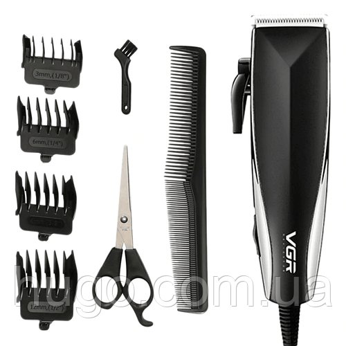 Професійна машинка для стрижки волосся + 4 насадки, VGR V-033 / Чоловічий триммер / Машинка для окантування