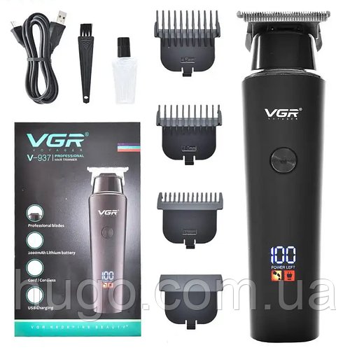 Акумуляторна машинка для стрижки з 3 насадками, VGR V-937 / Професійна машинка для гоління