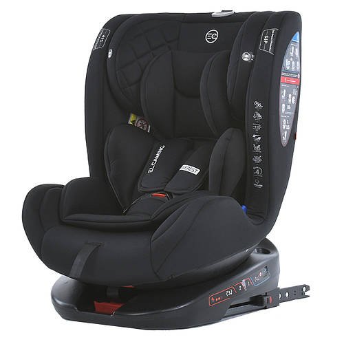 Автокрісло дитяче (група +0-1-2-3, 0-36 кг, isofix) El Camino EVEREST ME 1114 Black Чорне