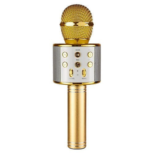 Дитячий бездротовий караоке bluetooth мікрофон Wster WS-858 Gold YU227