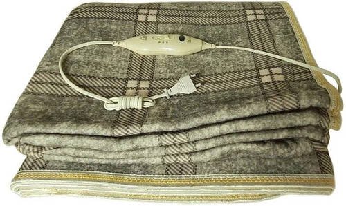 Електропростирадло 150х120 см з сумкою Electric Blanket сірий картатий YU227