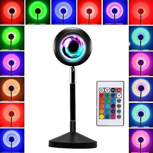 Проєкційна лампа Sunset Lamp RGB c пультом YU227