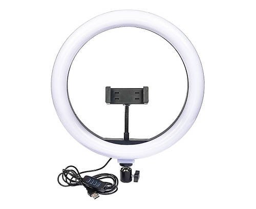 Кільцева LED лампа з утримувачем для телефону 12" 30 см YU227